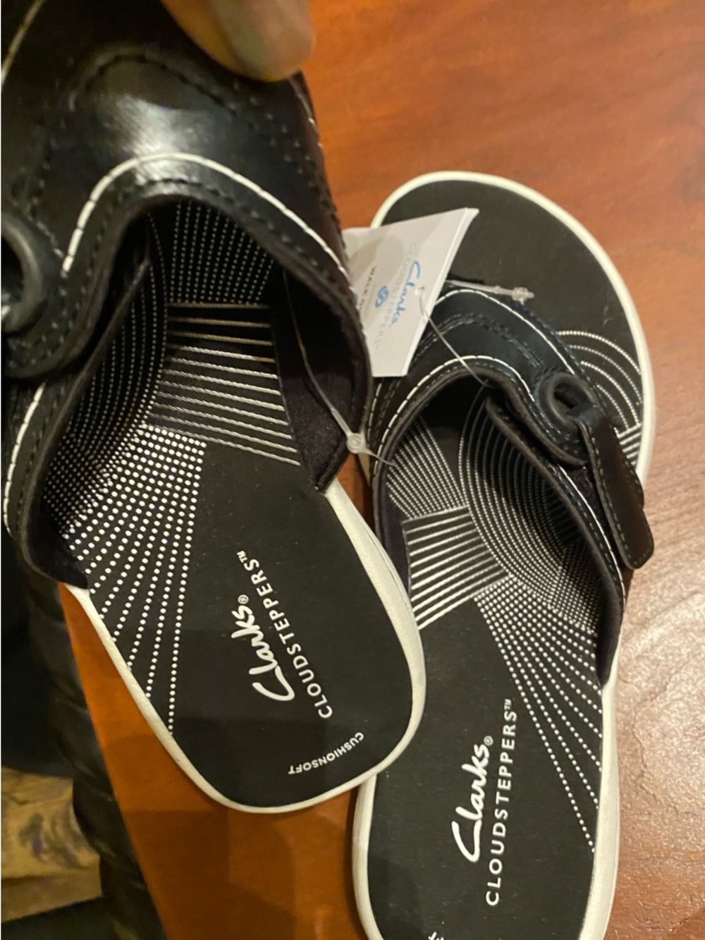 Clarks Cloudsteppers Black Slip-On Comfort Mules - Picture 4 of 8